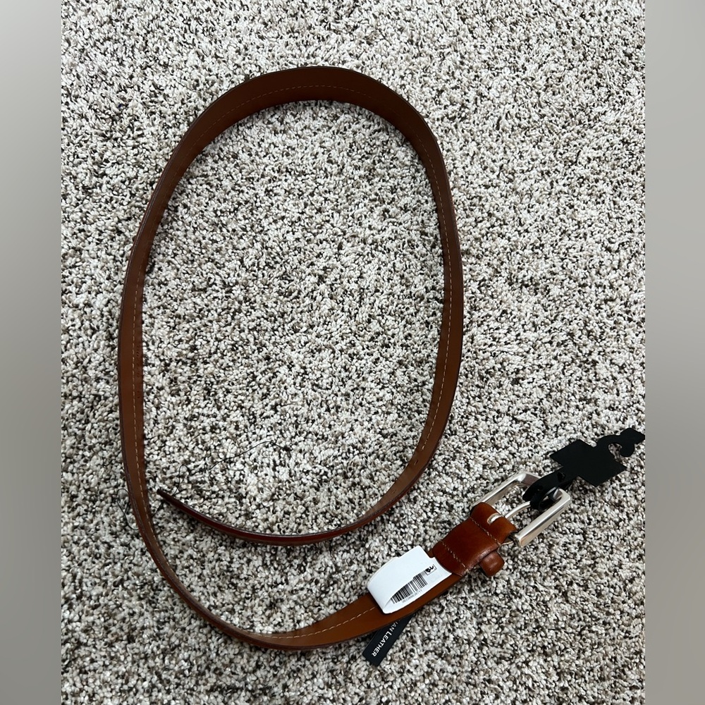 NEW BOSCA MENS BROWN LEATHER BELT SIZE: 42
